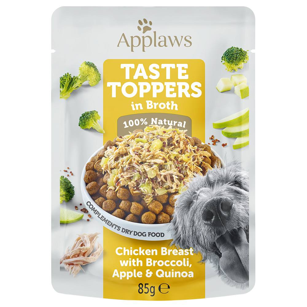 Applaws Taste Toppers in Broth 12 x 85g - Chicken Breast with Broccoli, Apple & Quinoa
