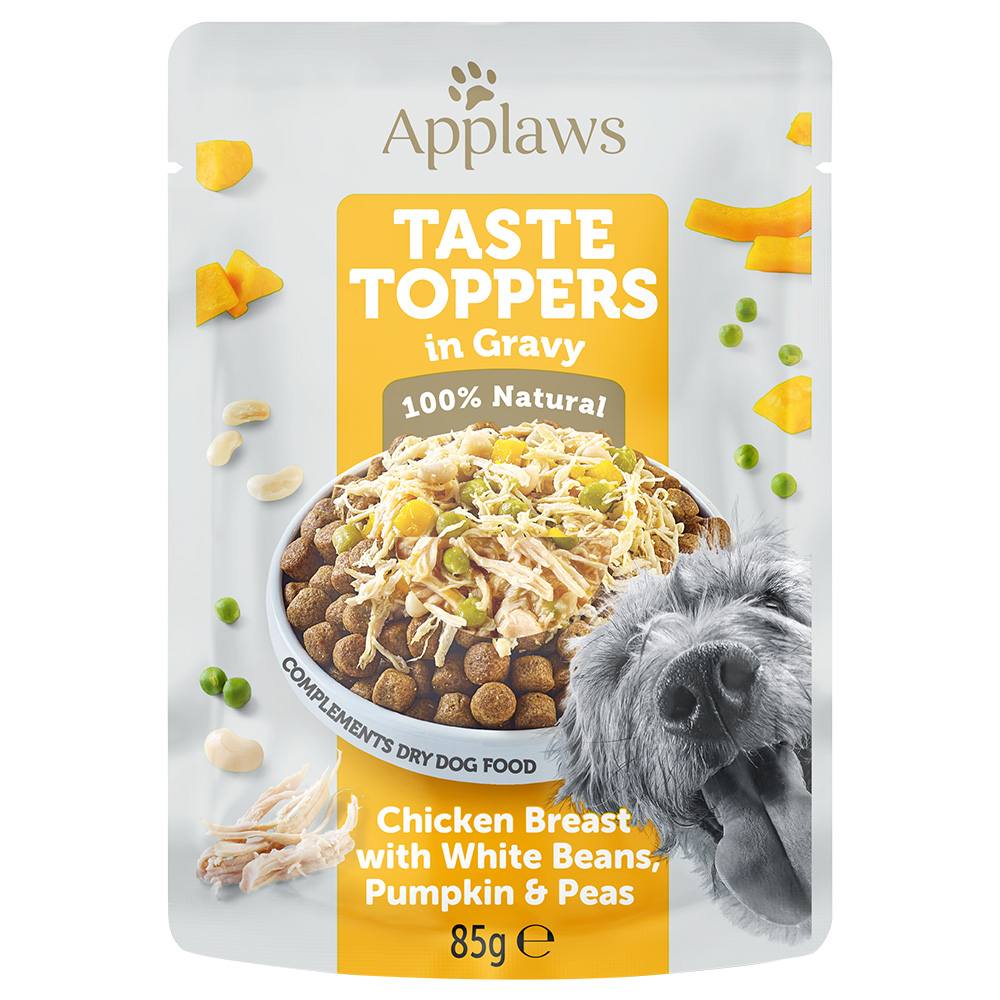 Applaws Taste Toppers in Gravy 12 x 85g - Chicken Breast with White Beans, Pumpkin & Peas